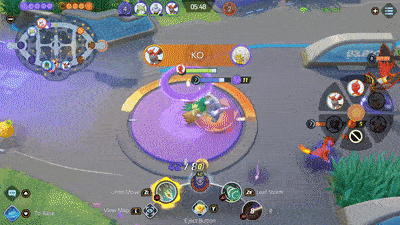 Pokemon UNITE - Decidueye Using Leaf Storm on Charizard