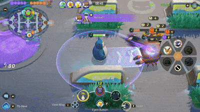 Pokemon UNITE - Snorlax Using Tackle on Gengar