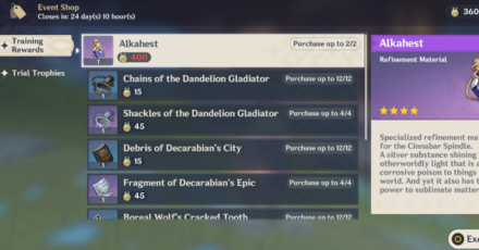 Genshin - Alkahest - Buy From Event Shop