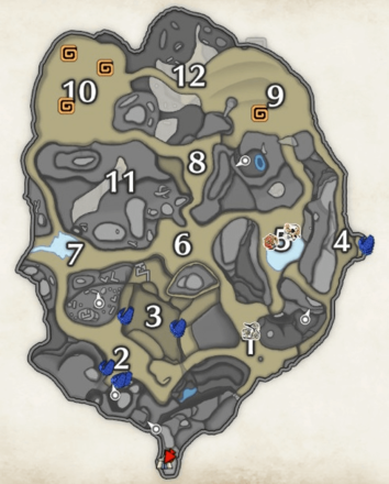 MH Rise - Pincercrab Locations (Sandy Plains)