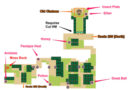 Pokemon BDSP Eterna Forest Map