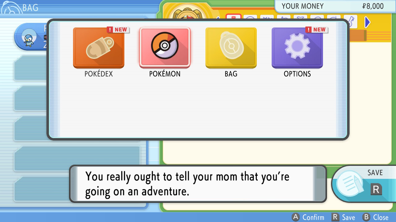 Pokemon BDSP Menu Glitch