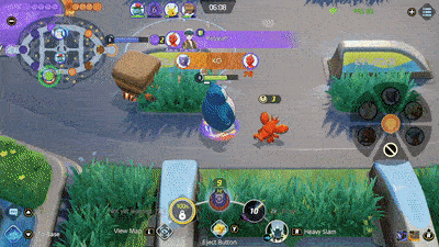 Pokemon UNITE - Snorlax Using Heavy Slam on Zeraora