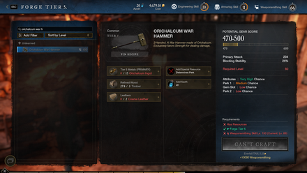 Orichalcum War Hammer