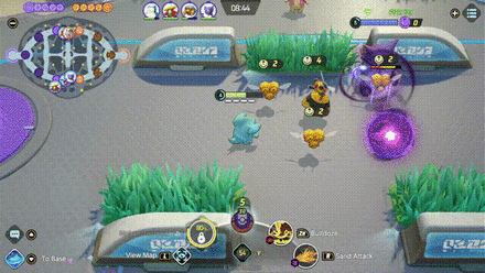 Pokemon UNITE - Garchomp Using Bulldoze to Grouped Wild Pokemon