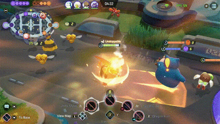 Pokemon UNITE - Garchomp Using Unite Move to Push Top Lane