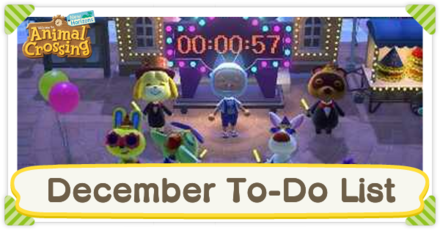 Animal Crossing New Horizons (ACNH) - December To-Do List