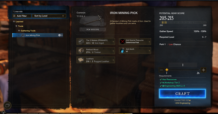 Upgrade Gathering Materials - New World