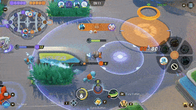 Pokemon UNITE - Crustle Defeating Blastoise Using Rock Slide