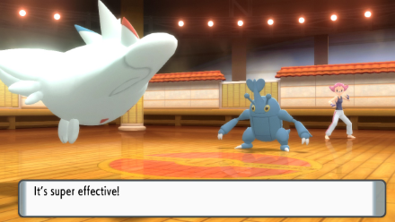 BDSP - Maylene Rematch Use Flying Type Moves on Heracross.png