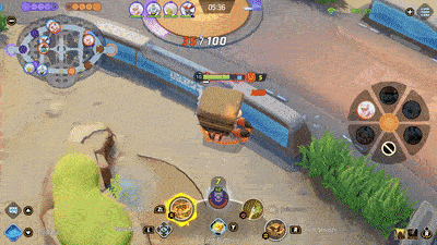 Pokemon UNITE - Crustle Chasing Slowbro Using Shell Smash