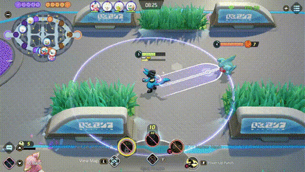 Pokemon UNITE - Lucario Engaging with Power-Up Punch