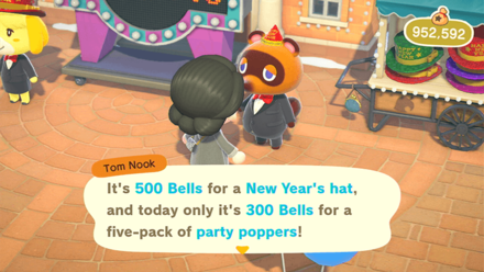 ACNH - Tom Nook states the price for New Year