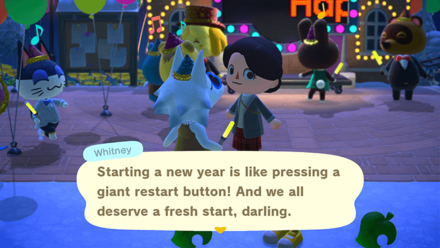 ACNH - A resident talks to to villagers after Countdown