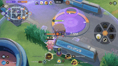 Pokemon UNITE - Crustle Trapping Eldegoss Using Rock Tomb