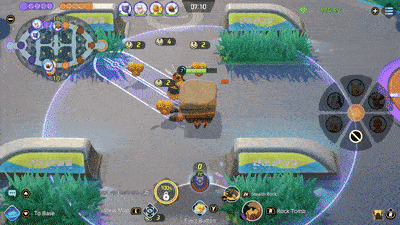 Pokemon UNITE - Crustle Using Stealth Rock on Combees and Vespiquen