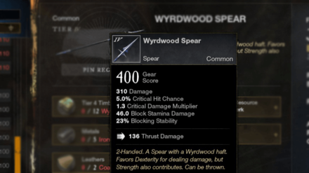 New World - Bulk Craft Wyrdwood Spears or Bows