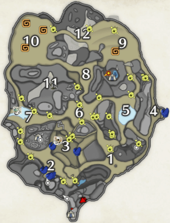 MH Rise - Golden Spiribug Locations in the Sandy Plains (Upper)