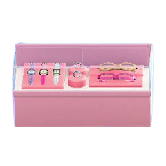 The Pink version of Glass Showcase