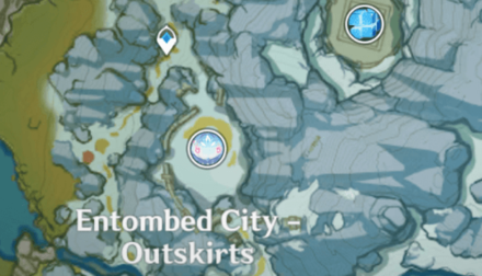 Genshin - Fellflower Location - Entombed City Outskirts Dragonspine