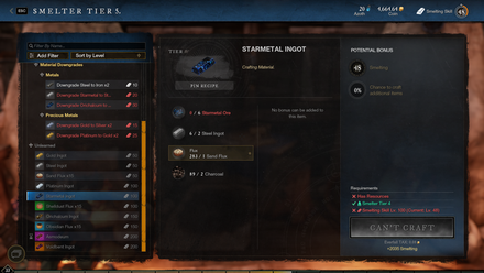 Craft Starmetal Ingots