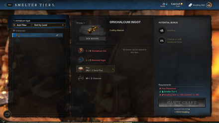 Craft Orichalcum Ingots