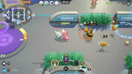 Pokemon UNITE - Slowbro Dealing Damage with Scald.