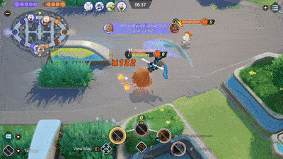 Pokemon UNITE - Mamoswine Using Ice Fang and High Horsepower on Lucario