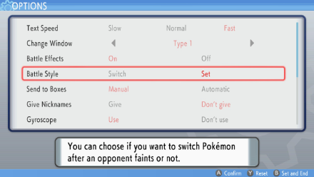 BDSP - Options Set Mode