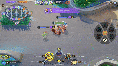 Pokemon UNITE - Greedent Using Stuff Cheeks to Heal Allies