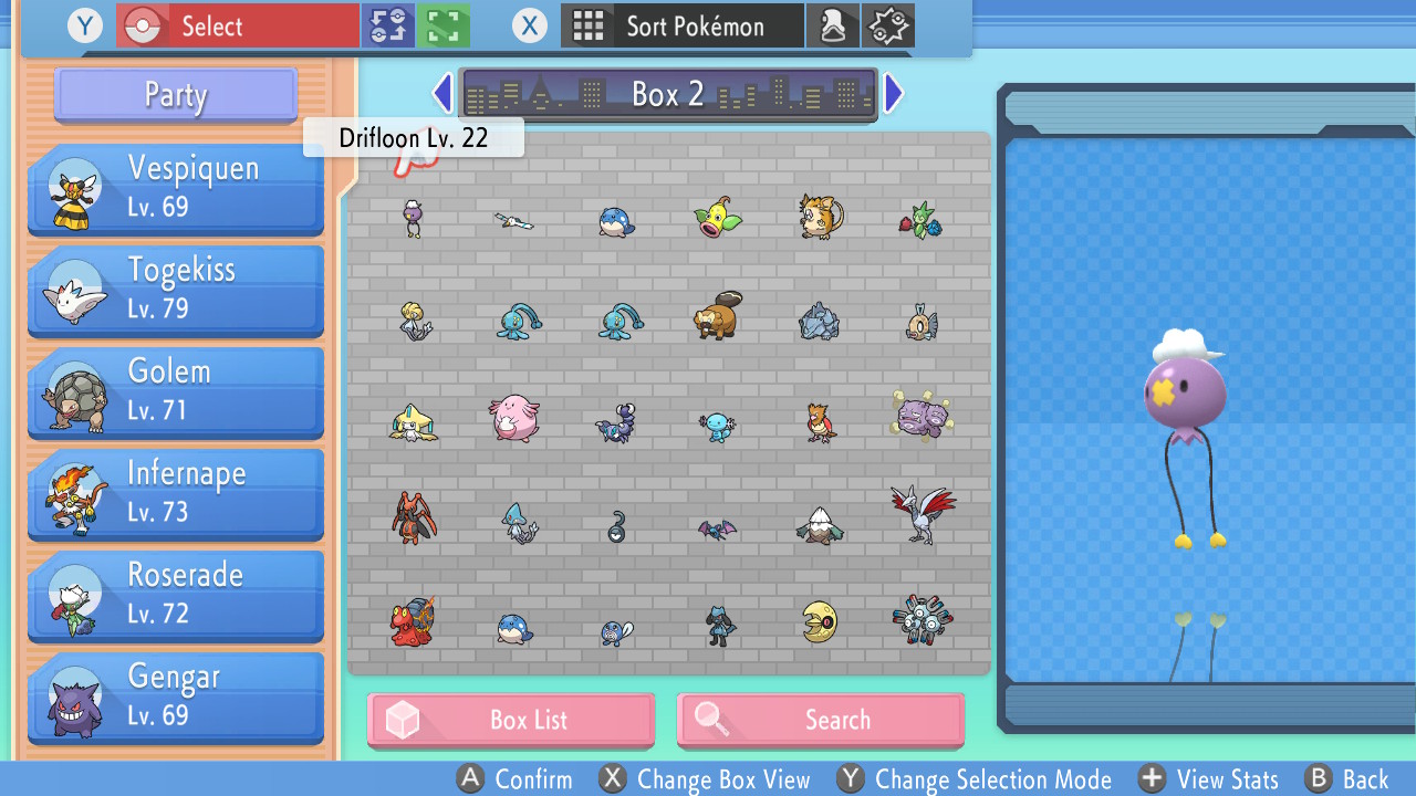 Pokemon BDSP Box Storages