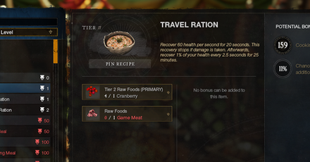 New World - Cooking Level 1 to 50