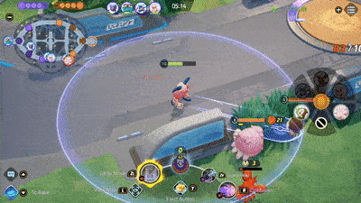 Pokemon UNITE - Mr. Mime Shoving Enemies Using Confusion