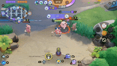 Pokemon UNITE - Mr. Mime Blocking Wigglytuff Using Barrier