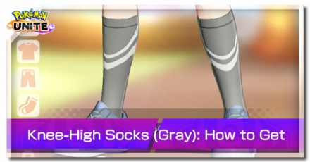 Pokemon UNITE - Trainer Skin Knee-High Socks (Gray) Top Image