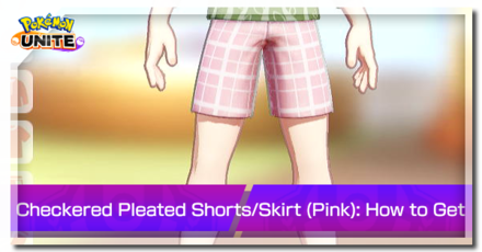 Pokemon UNITE - Trainer Skin Checkered Pleated Skirt (Pink) Top Image