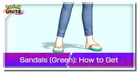 Pokemon UNITE - Trainer Skin Sandals (Green) Top Image
