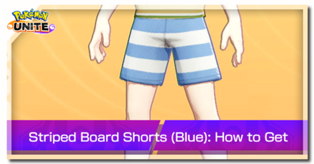 Pokemon Unite - Trainer Skin Striped Board Shorts (Blue) Top Image