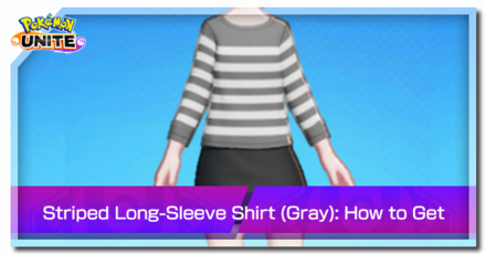 Pokemon Unite - Trainer Skin Striped Long-Sleeve Shirt (Gray) Top Image