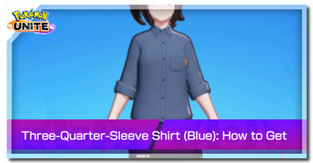 Pokemon Unite - Trainer Skin Three-Quarter-Sleeve Shirt (Blue)Top Image
