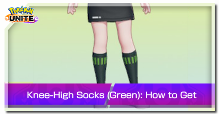 Pokemon Unite - Trainer Skin Knee-High Socks (Green) Top Image