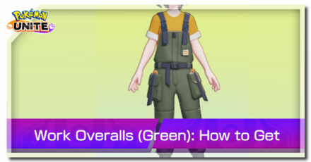 Pokemon Unite - Trainer Skin Work Overalls (Green) Top Image