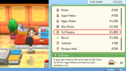 BDSP - Buy Full Restores at Pokemon League