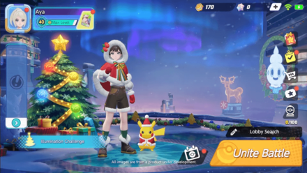 Pokemon UNITE - New Holiday Theme Home Screen