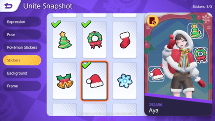 Pokemon UNITE - New Snapshot Stickers and Frame Border