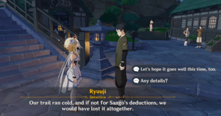 Genshin - Bantan Sango Case Files Stealthy Trail - Report back to Ryuuji