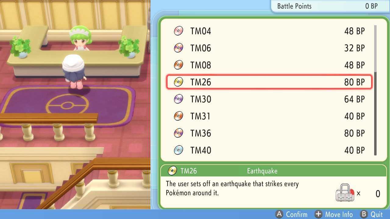 Pokemon BDSP Buy TMs