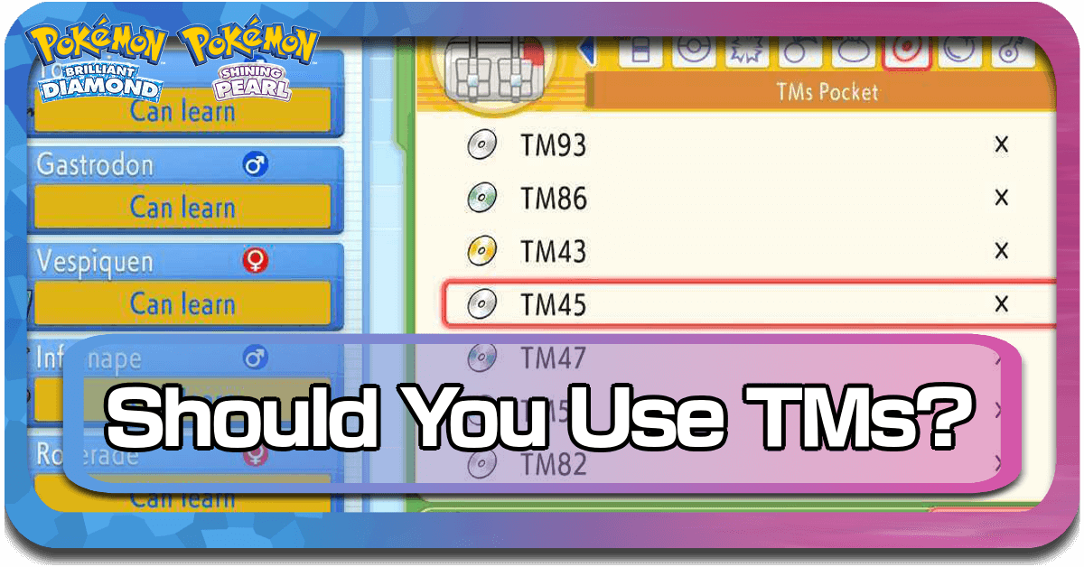 Pokemon BDSP Use TMs