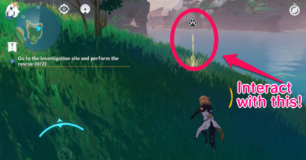 Genshin - Interact with the Starting Point