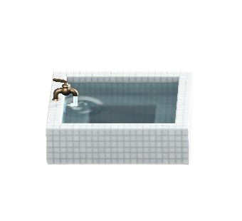 The White Tile version of Square Bathtub